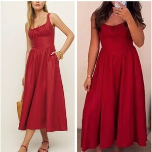 Reformation Red Midi Dress